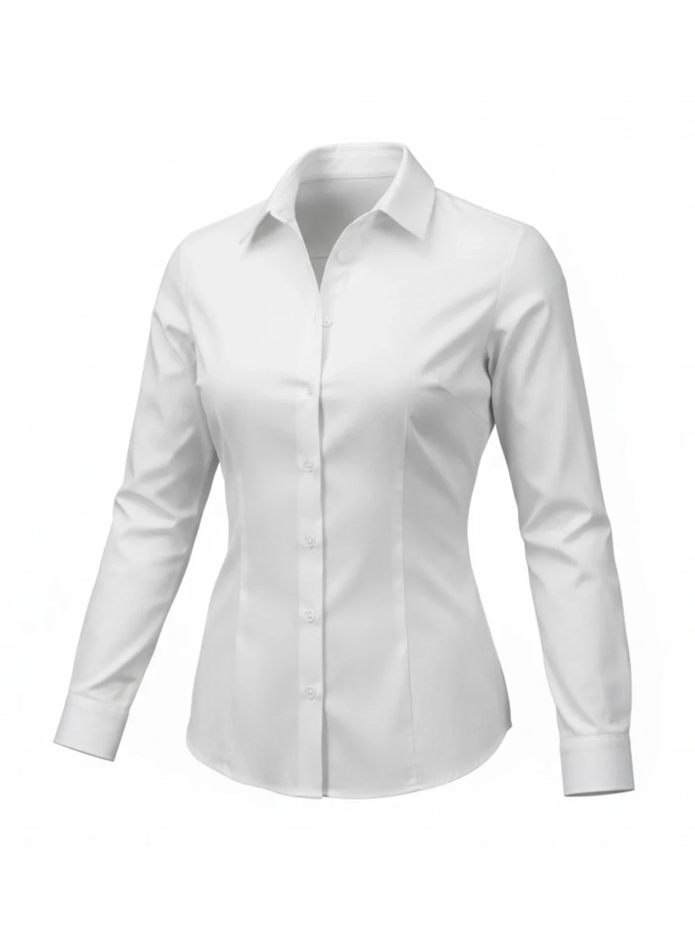 Tailor made Women’s Classic White Button-Down Shirt in Stretch Cotton Blend - Picture 2 of 7